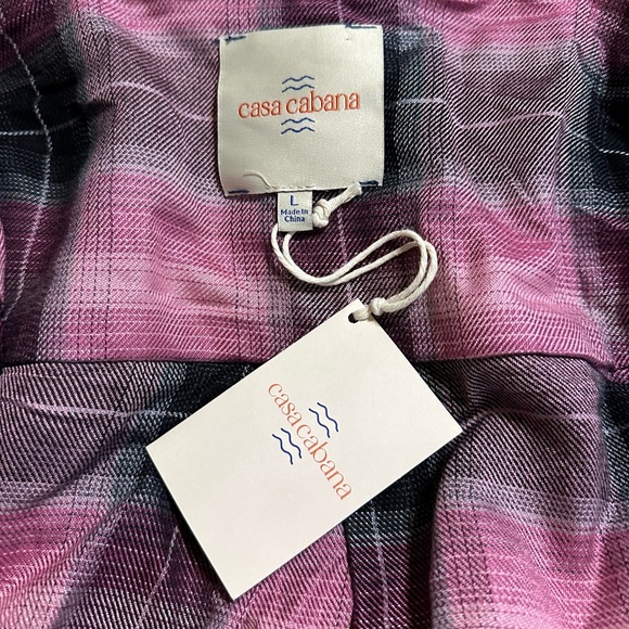 NWT Casa Cabana Pink & Black Button-up - Large - Picture 2 of 10